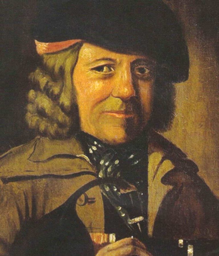Geordie Syme, town piper of Dalkieth in the mid-18th century, Geordie Syme, the piper of Dalkeith, was allowed, beside a small wage, a suit of clothes: this consisted of a long yellow coat lined with red, red plush breeches, white stockings and shoes with buckles.