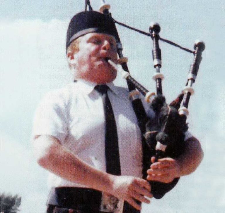 Alasdair Gillies: he was never happier than when playing his pipes