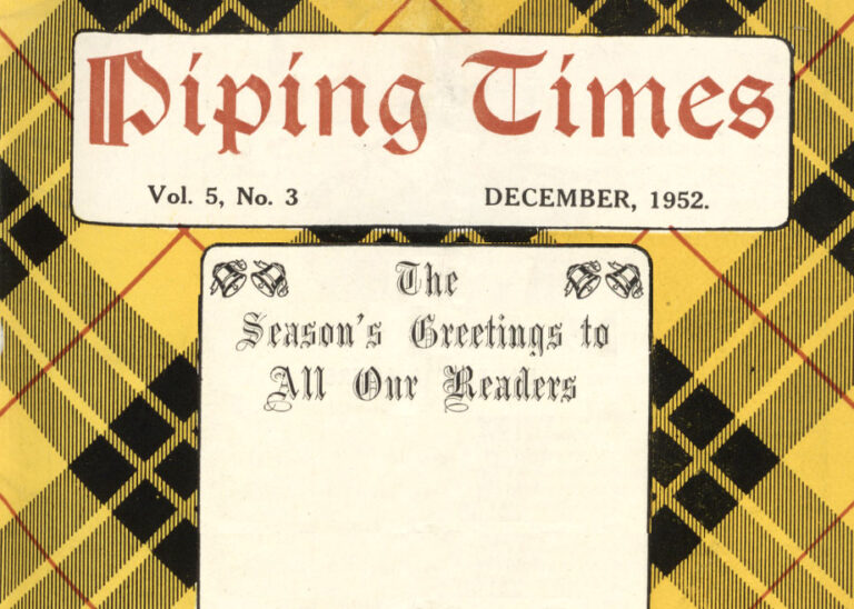 The playing of competition marches… from the Piping Times, 1952