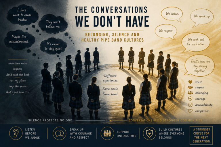 I had no idea: belonging, silence and healthy pipe band cultures